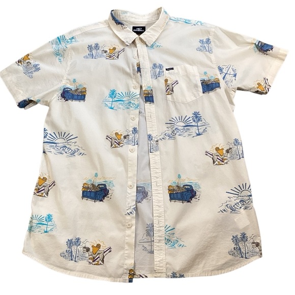 O’Neill Men’s Modern Fit Surf Graphic Button Down Short Sleeve Shirt, Size XL - Picture 11 of 11
